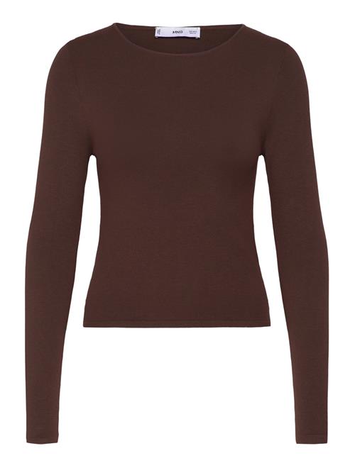 Fine-Knit Fitted Sweater Mango Brown