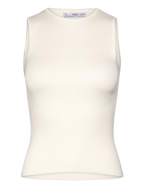 Sleeveless Fitted Knitted Top Mango White