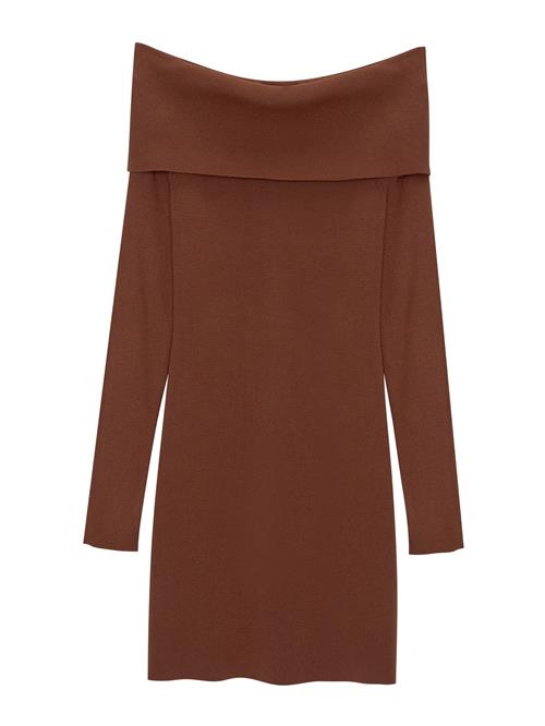 Pull&Bear Strikkjole  brun