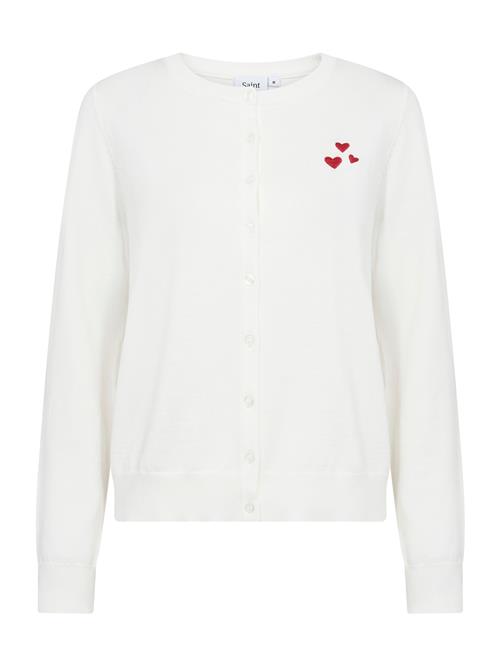 SAINT TROPEZ Cardigan 'Valentina'  brandrød / hvid