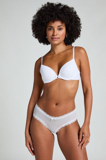 Hunkemöller Brasiliansk trusse V-shape Mesh hvid