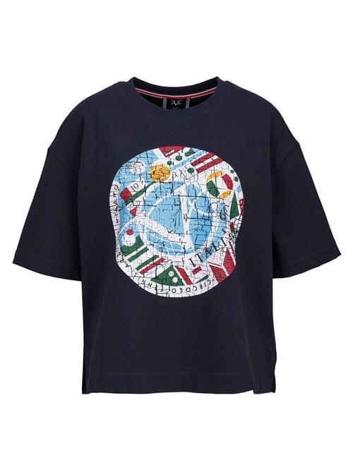 19V69 ITALIA Oversized bluse 'PETONIA TENNIS'  navy / lyseblå / rød / hvid