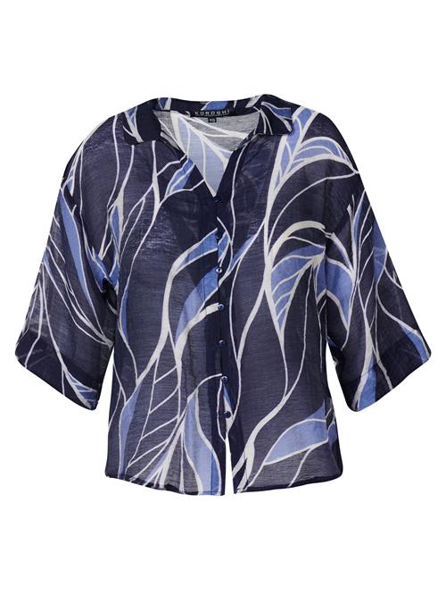 KOROSHI Bluse  marin / royalblå / hvid