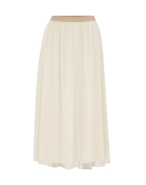 WE Fashion Nederdel  lysebeige / guld