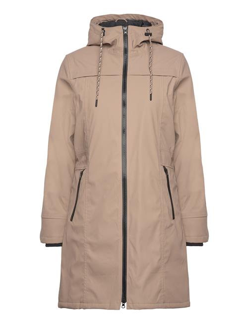 Wadded Rain Jacket From Freequent In A Waterproof Material With A Quilted Lining FREE/QUENT Brown