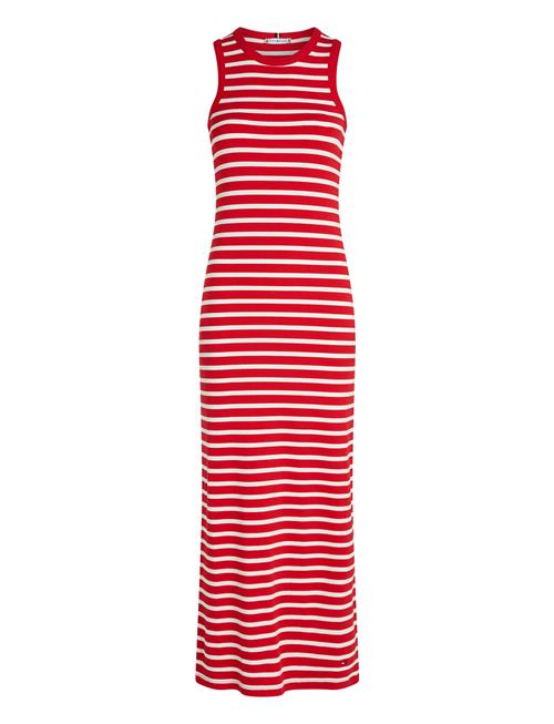 Slim 5X2 Rib Midi Dress Ns Tommy Hilfiger Red