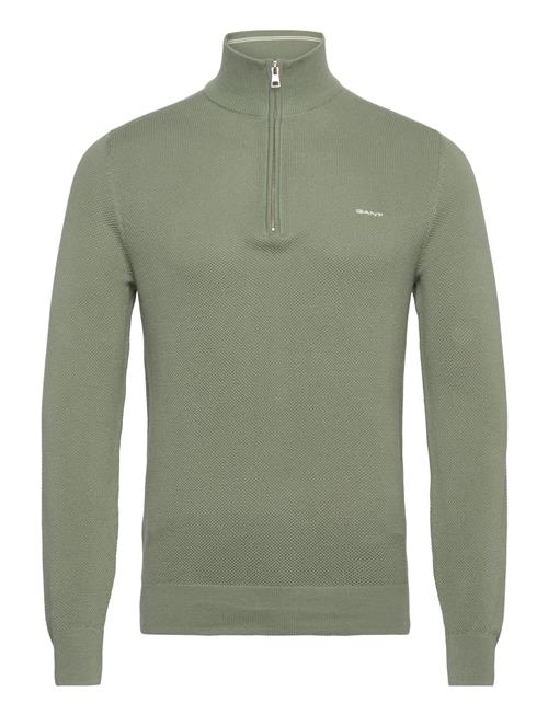 Cotton Pique Half Zip GANT Khaki