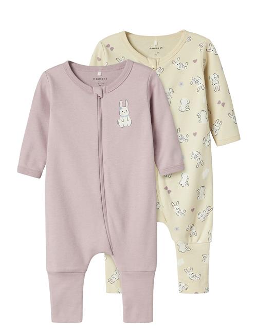 Nbfnightsuit 2P Zip Ff Sand Rabbit Noos Name It White