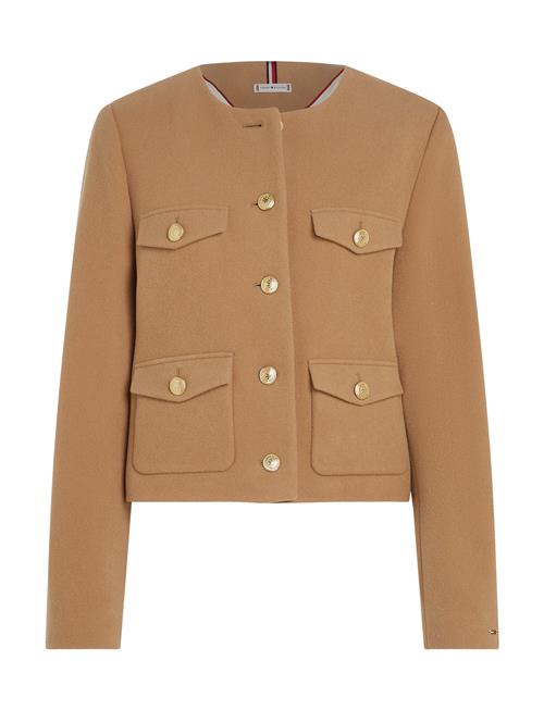 Crop Wool Gold Button Jacket Tommy Hilfiger Beige