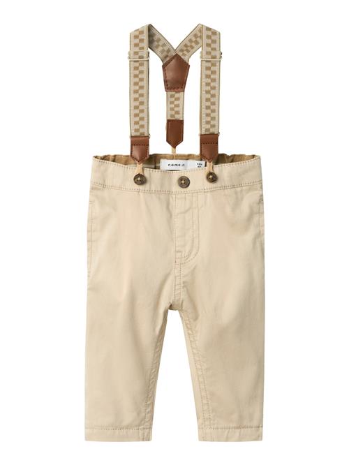 NAME IT Overalls 'RYAN'  beige / brun / brokade