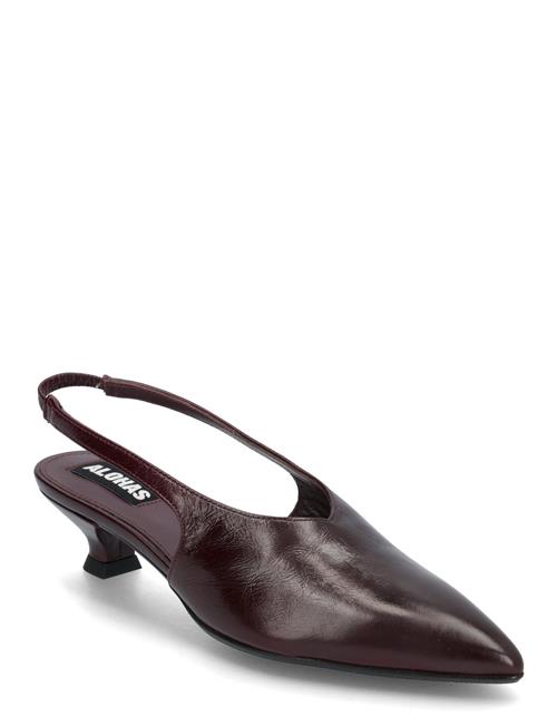 Eros Black Leather Pumps ALOHAS Burgundy