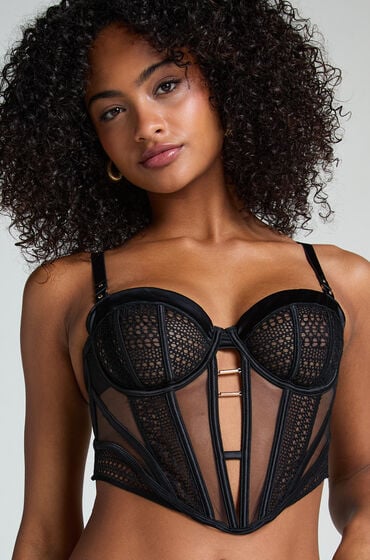 Hunkemöller Ikke-formstøbt longline bøjle-bh Missy sort