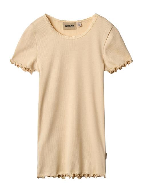 Rib T-Shirt Lace Ss Wheat Yellow