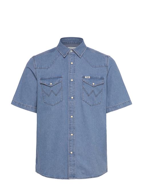 Ss Western Shirt Wrangler Blue