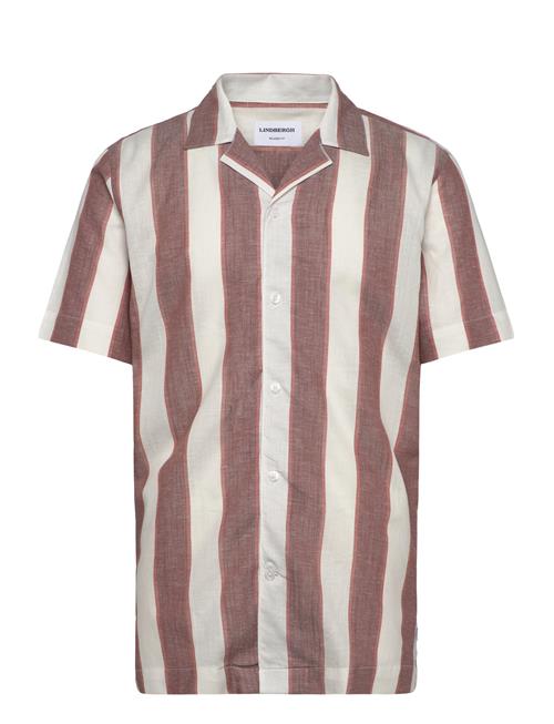 Striped Linen/Cotton Shirt S/Sstriped Linen/Cotton Shirt S/S Lindbergh Brown