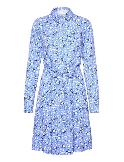 Slfevig Ls Short Dress D2 Selected Blue