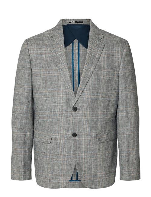 Slhreg-Kane Linen Check Blz Selected Grey