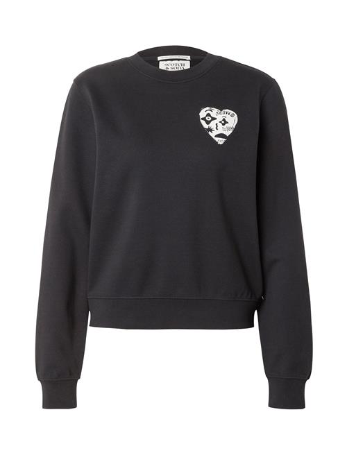 SCOTCH & SODA Sweatshirt  sort / hvid