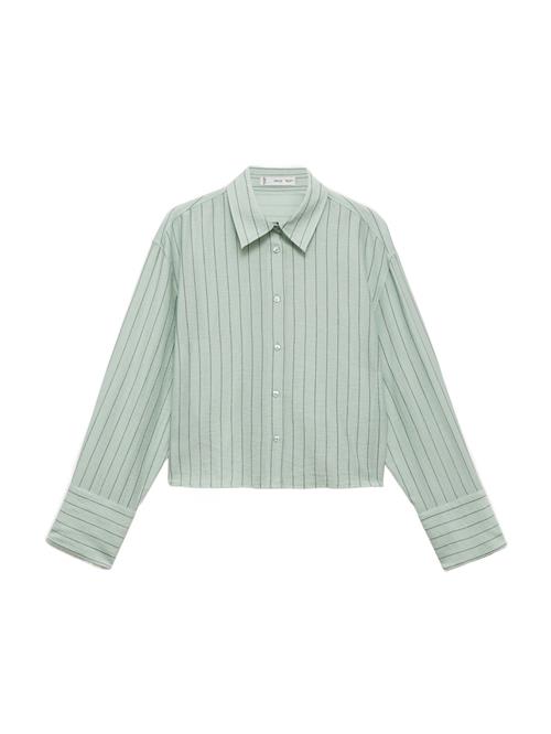 MANGO Bluse 'BADAL'  pastelgrøn / sort