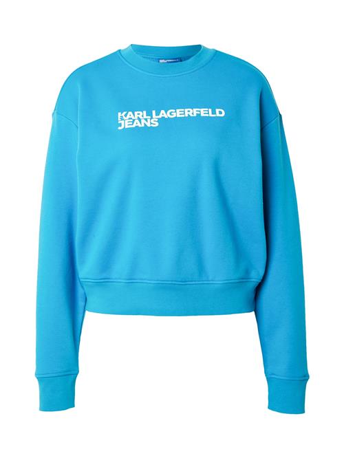 KARL LAGERFELD JEANS Sweatshirt 'ESSENTIAL'  himmelblå / hvid