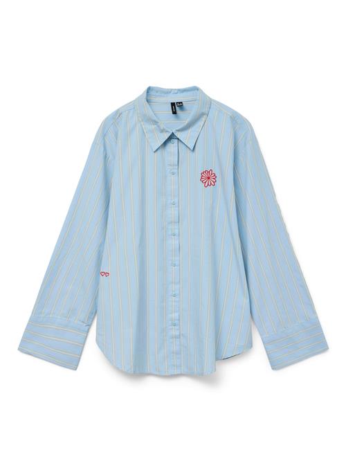 VERO MODA Bluse 'VMCHARLOTTE'  beige / lyseblå / hvid