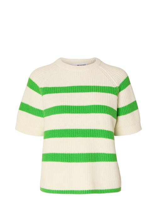 Slfbloomie Ss Knit O-Neck Noos Selected White