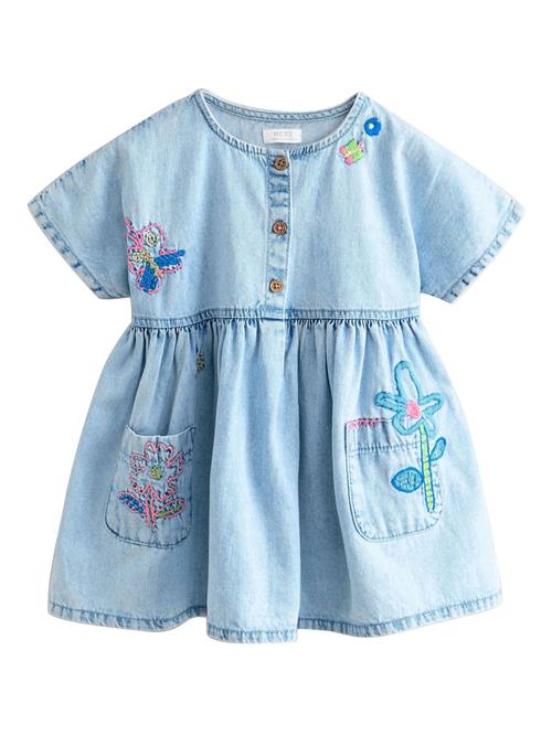 Next Kjole  blue denim / brun / pink
