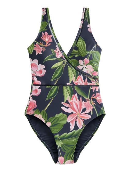 Next Formgivende badedragt 'Kew'  navy / grøn / lyserød / gammelrosa