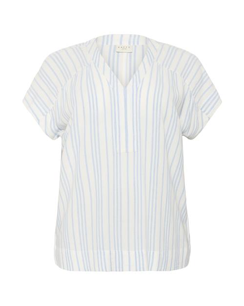 KAFFE CURVE Bluse 'Mille'  lyseblå / hvid