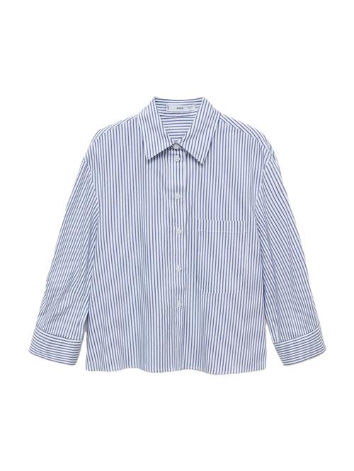 MANGO Bluse 'RUA'  blå / hvid
