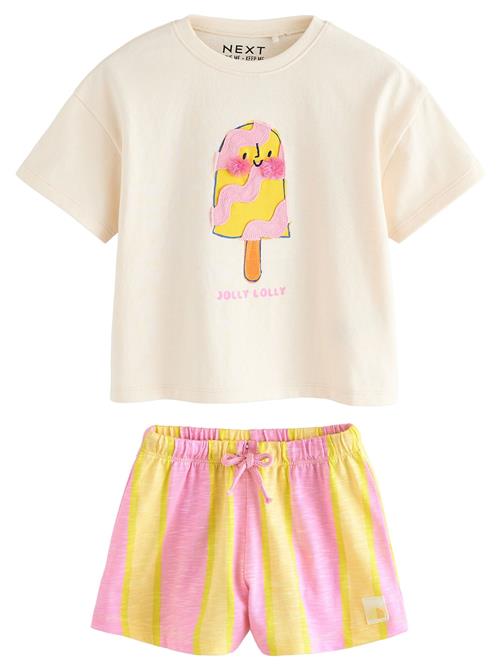 Next Sæt  lemon / pastelgul / eosin / hvid