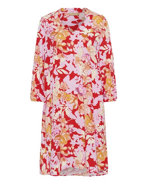 CULTURE Sommerkjole 'CUAudrey Bello'  lysegul / orange / lys pink / rød