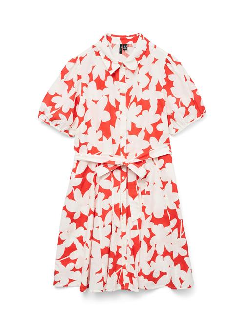 VERO MODA Blusekjole 'VMDicthe'  brandrød / hvid