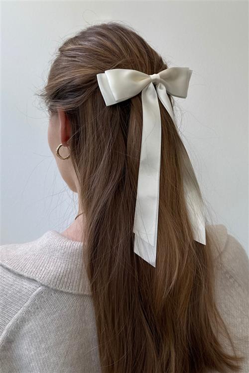 Bow Clip - Beige - One-Size - TeeShoppen