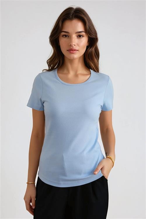 Basic Tight T-shirt - Lys Blå - M - TeeShoppen
