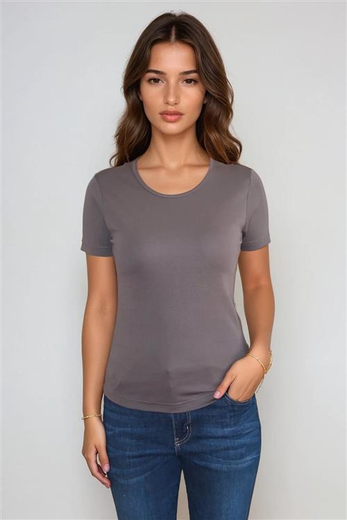 Basic Tight T-shirt - Grå - L - TeeShoppen