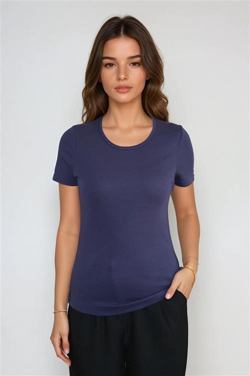 Basic Tight T-shirt - Navy - L - TeeShoppen