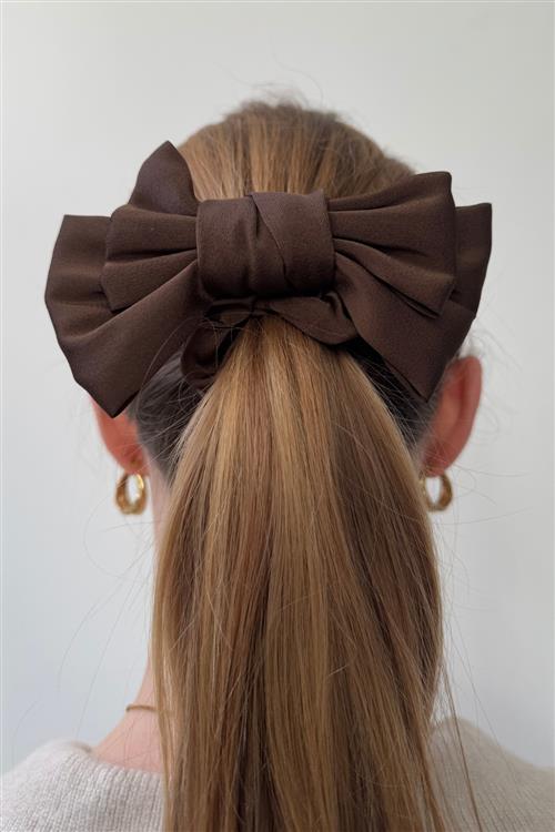 Double Bow Scrunchie - Brun - One-Size - TeeShoppen