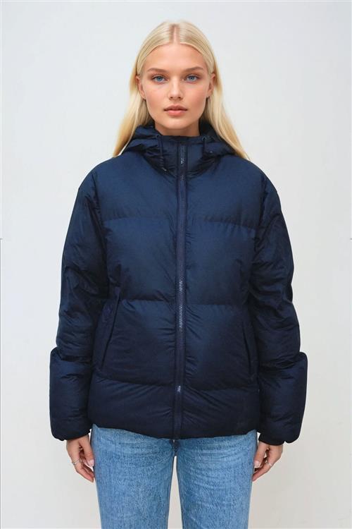 Lexie Coated Jacket - Navy - M - TeeShoppen