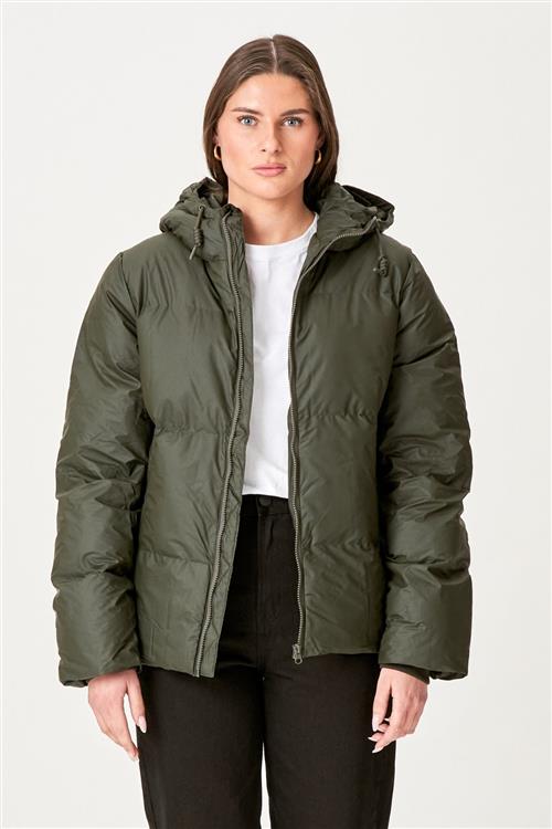 Lexie Coated Jacket - Olive - L - TeeShoppen