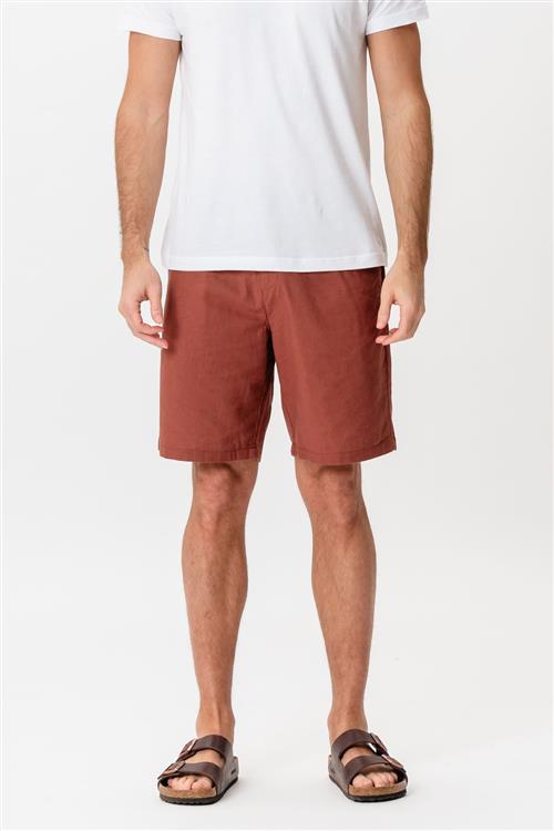 Hørshorts - Terracotta - XL - TeeShoppen