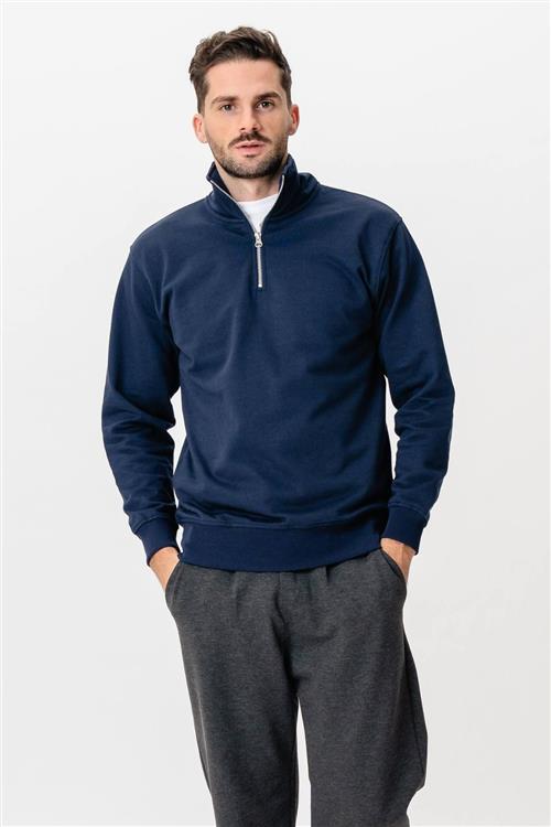 Sweatshirt Half Zip - Navy - XL - TeeShoppen