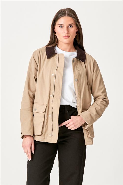 Twill Jakke - Mørk Sand - 2XL - TeeShoppen