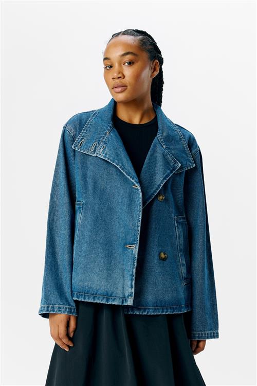 Tilla Gro L/S Denimjakke - Medium blå denim - M - Object