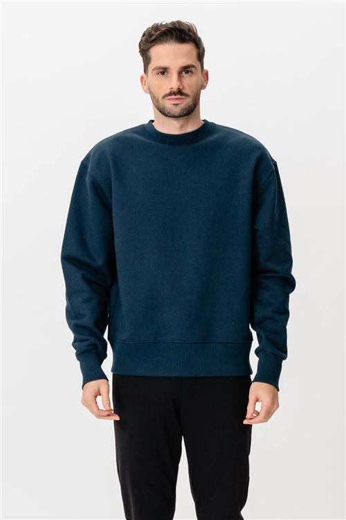 Heavy Crewneck - Mottled Navy - XL - TeeShoppen