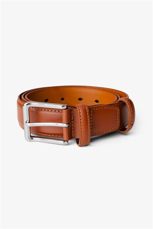 Klassisk Læderbælte - Lys Brun - 115-cm - TeeShoppen