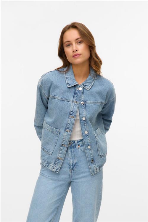 Jamie Denim Shacket - Lys Blå Denim - XL - Vero Moda