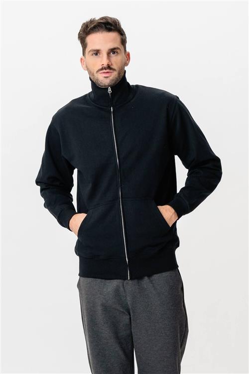 Sweatshirt Zip - Sort - L - TeeShoppen