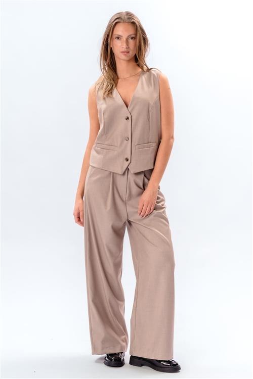Nadia Vest og Pants (Beige) - Pakketilbud - Default Title - TEESHOPPEN