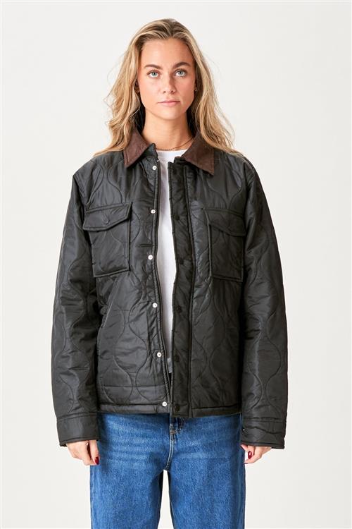 Ella Quiltet Jacket - Sort - M - TeeShoppen